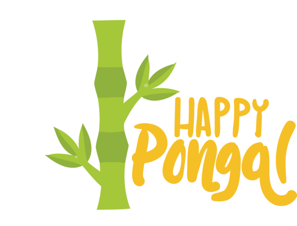 Transparent Pongal Logo Leaf Plant stem for Thai Pongal for Pongal