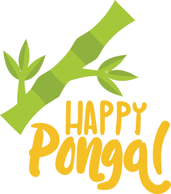 Transparent Pongal Leaf Logo Plant stem for Thai Pongal for Pongal