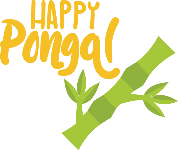 Transparent Pongal Leaf Logo Plant stem for Thai Pongal for Pongal