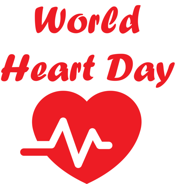 Transparent World Heart Day Logo M-095 Red for Heart Day for World Heart Day