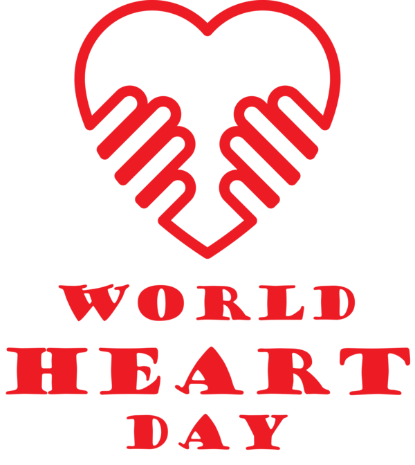 Transparent World Heart Day M-095 Red Line for Heart Day for World Heart Day