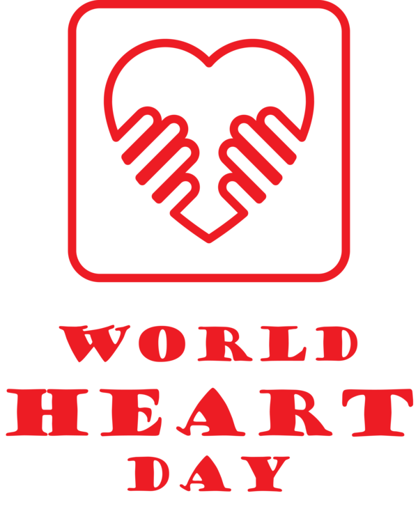Transparent World Heart Day M-095 Line Heart for Heart Day for World Heart Day