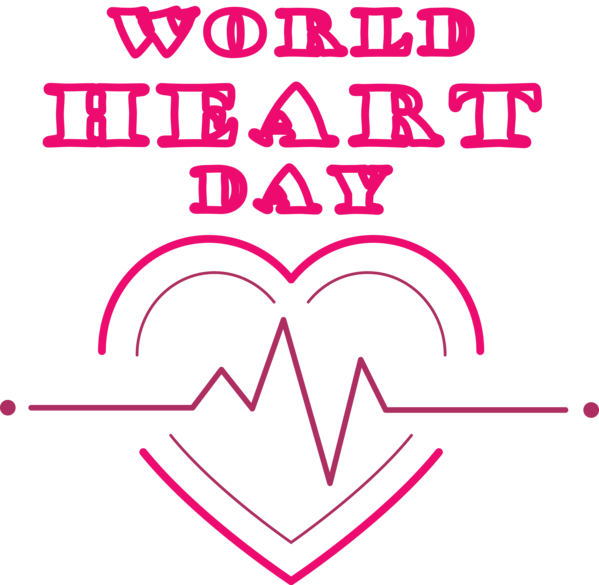 Transparent World Heart Day Design M-095 Line for Heart Day for World Heart Day