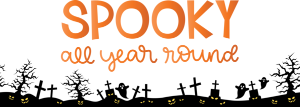Transparent Halloween Font Calligraphy Logo for Halloween Boo for Halloween