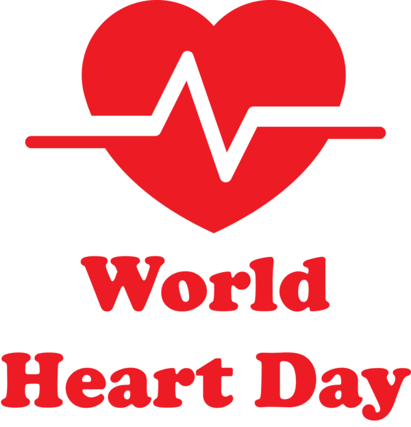 Transparent World Heart Day Logo M-095 Valentine's Day for Heart Day for World Heart Day