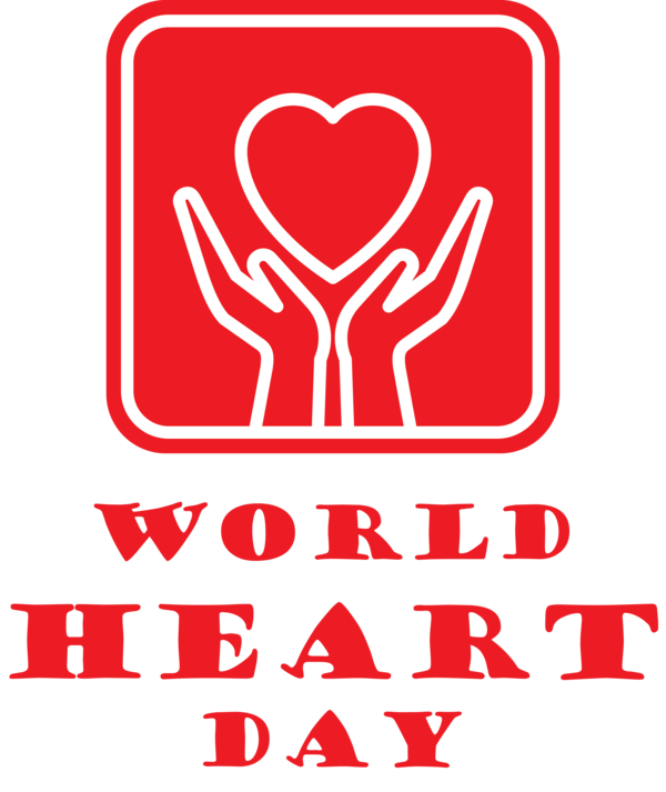 Transparent World Heart Day Logo M-095 Red for Heart Day for World Heart Day