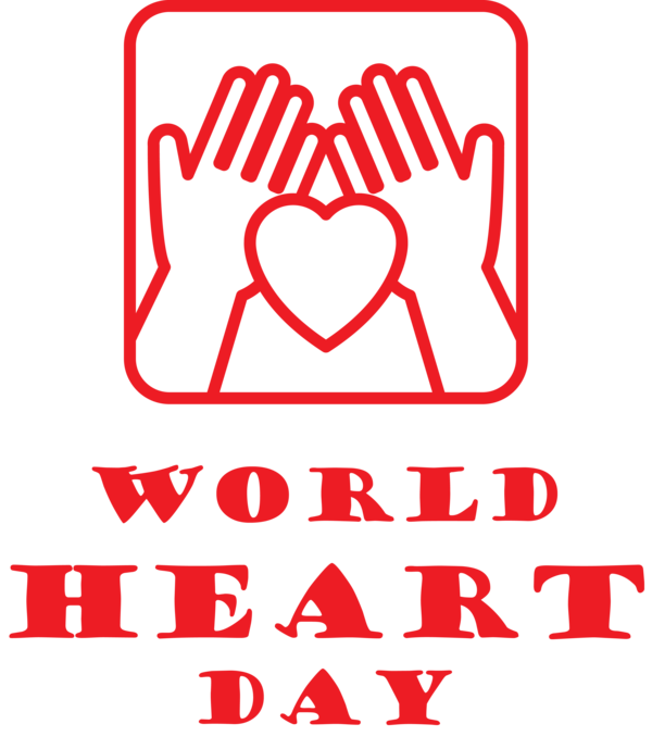 Transparent World Heart Day Logo M-095 Line for Heart Day for World Heart Day