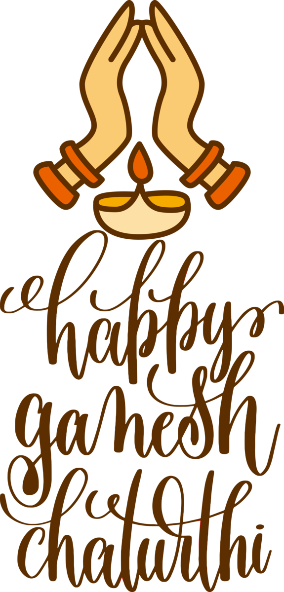 Transparent Ganesh Chaturthi Calligraphy Typography Lettering for Vinayaka Chaturthi for Ganesh Chaturthi