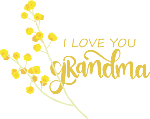 Transparent National Grandparents Day Floral design Logo Yellow for Grandmothers Day for National Grandparents Day