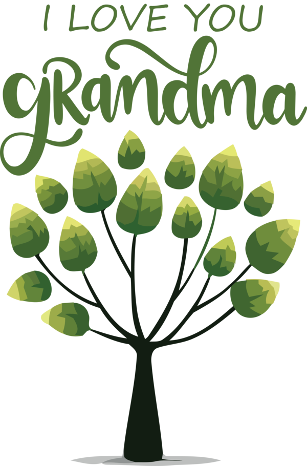 Transparent National Grandparents Day Leaf Plant stem Floral design for Grandmothers Day for National Grandparents Day