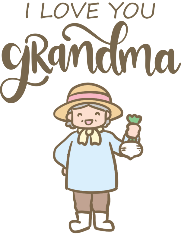 Transparent National Grandparents Day Logo Drawing Calligraphy for Grandmothers Day for National Grandparents Day