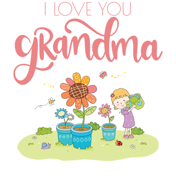 Transparent National Grandparents Day Cartoon Flower Line for Grandmothers Day for National Grandparents Day