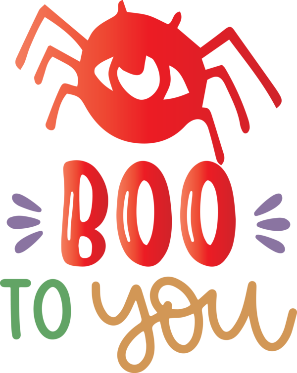Transparent Halloween Logo Drawing Line for Halloween Boo for Halloween