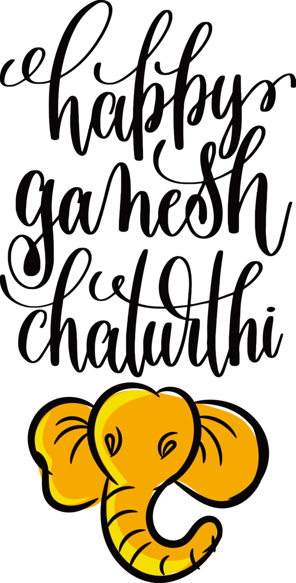 Transparent Ganesh Chaturthi Cartoon Yellow Flower for Happy Ganesh Chaturthi for Ganesh Chaturthi