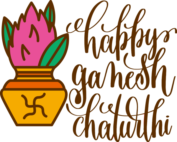 Transparent Ganesh Chaturthi Lettering Calligraphy Abstract art for Vinayaka Chaturthi for Ganesh Chaturthi