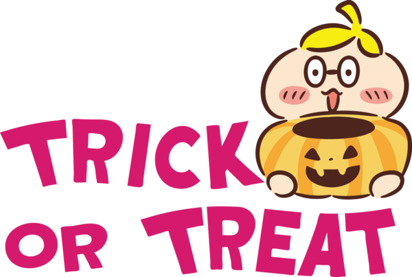Transparent Halloween Logo Cartoon Smiley for Trick Or Treat for Halloween