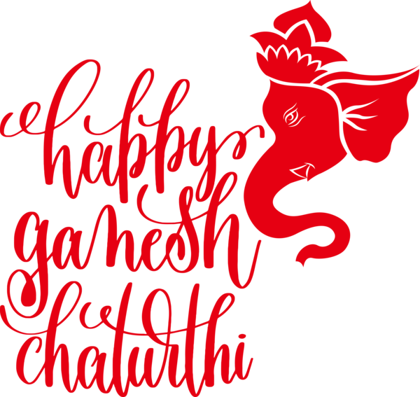 Transparent Ganesh Chaturthi Logo Character Line for Happy Ganesh Chaturthi for Ganesh Chaturthi