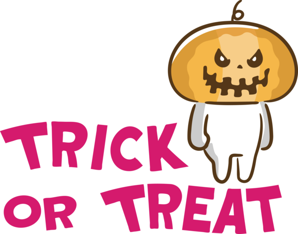 Transparent Halloween Logo Cartoon Line for Trick Or Treat for Halloween