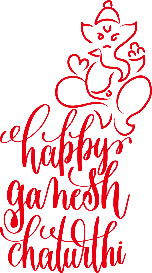 Transparent Ganesh Chaturthi Lettering Abstract art Calligraphy for Vinayaka Chaturthi for Ganesh Chaturthi