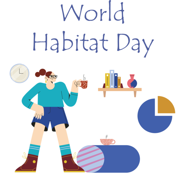 Transparent World Habitat Day Drawing Cartoon Line for Habitat Day for World Habitat Day