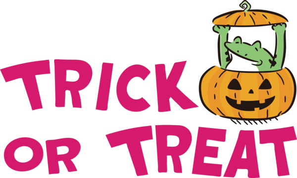 Transparent Halloween Logo Cartoon Pumpkin for Trick Or Treat for Halloween