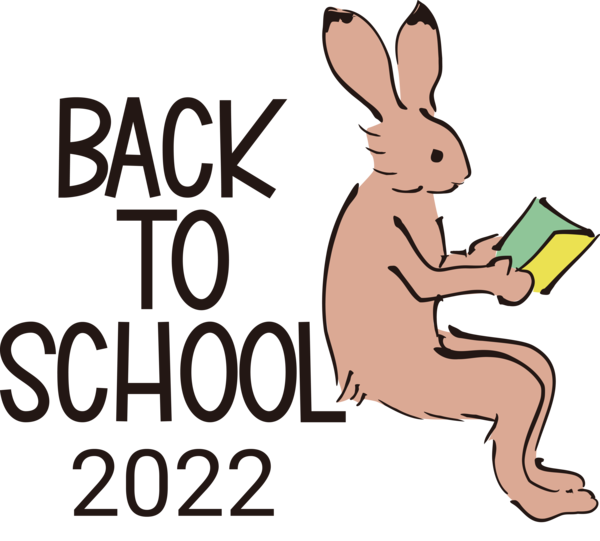 Transparent Back to School Easter Bunny Cartoon Rabbit for Welcome Back to School for Back To School