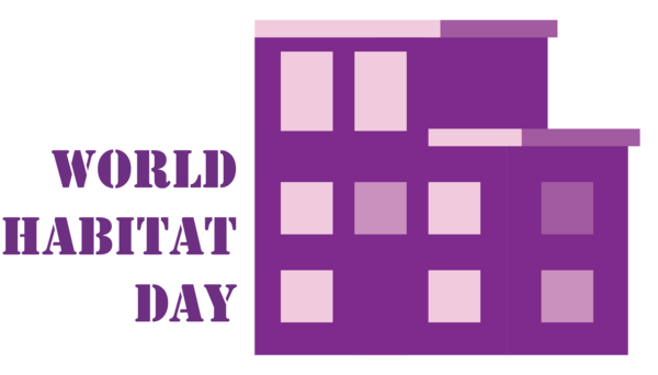 Transparent World Habitat Day Design Logo Drawing for Habitat Day for World Habitat Day