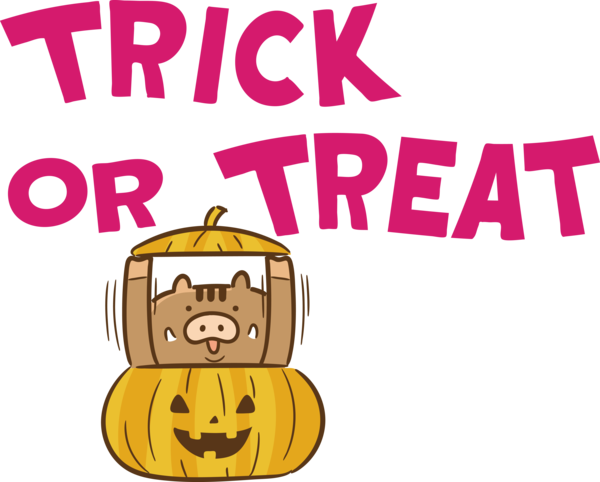 Transparent Halloween Logo Cartoon Smile for Trick Or Treat for Halloween