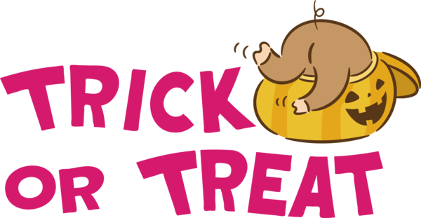Transparent Halloween Logo Cartoon Happiness for Trick Or Treat for Halloween
