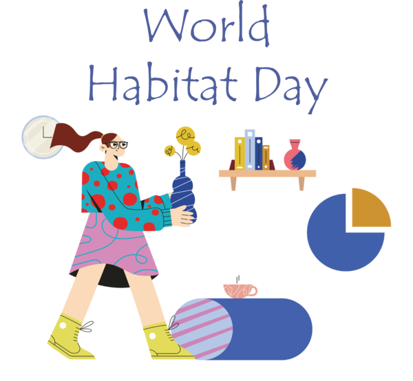 Transparent World Habitat Day Drawing Cartoon Logo for Habitat Day for World Habitat Day