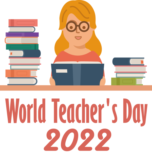 Transparent World Teacher's Day Design Cartoon learning for Teachers' Days for World Teachers Day