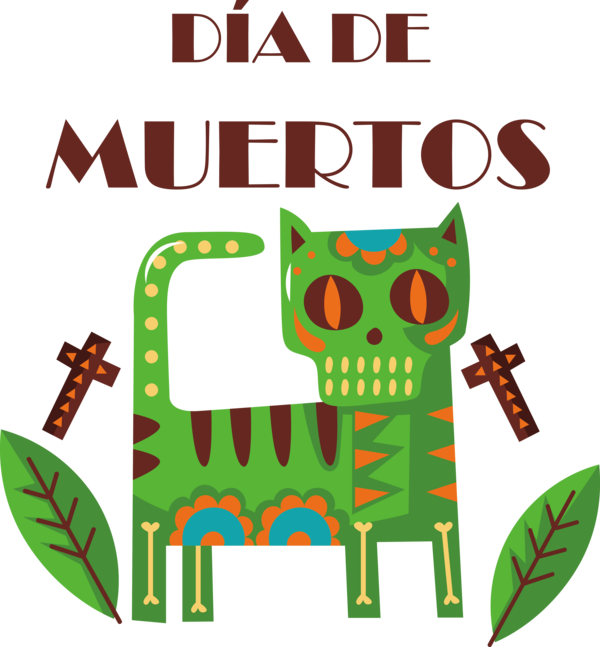 Transparent Day of the Dead Logo Watercolor painting Drawing for Día de Muertos for Day Of The Dead