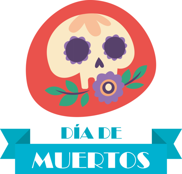 Transparent Day of the Dead Logo Design Drawing for Día de Muertos for Day Of The Dead