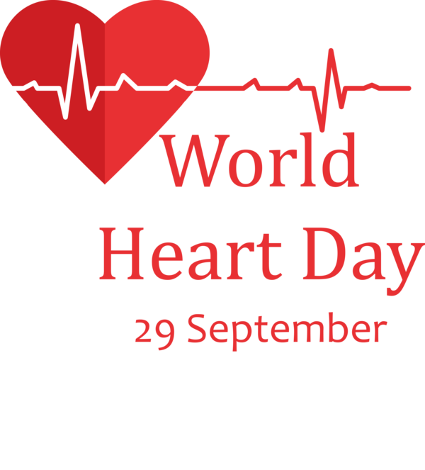 Transparent World Heart Day Screening Logo Sign for Heart Day for World Heart Day