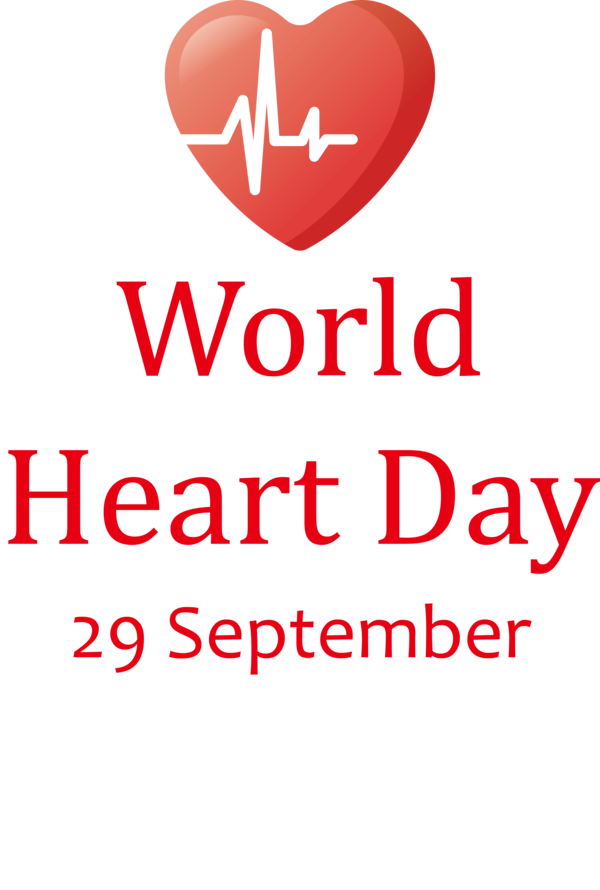 Transparent World Heart Day Logo Line 095 N for Heart Day for World Heart Day