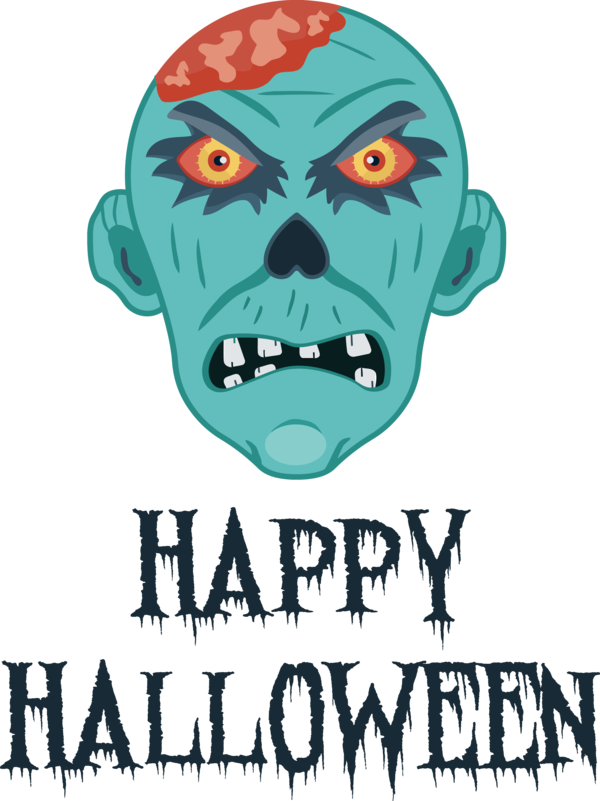 Transparent Halloween Facial hair Cartoon Poster for Happy Halloween for Halloween
