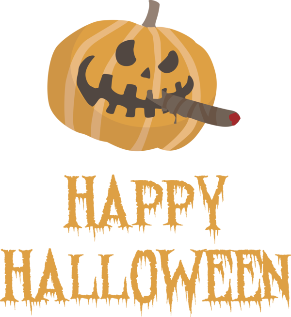 Transparent Halloween Logo Pumpkin Design for Happy Halloween for Halloween