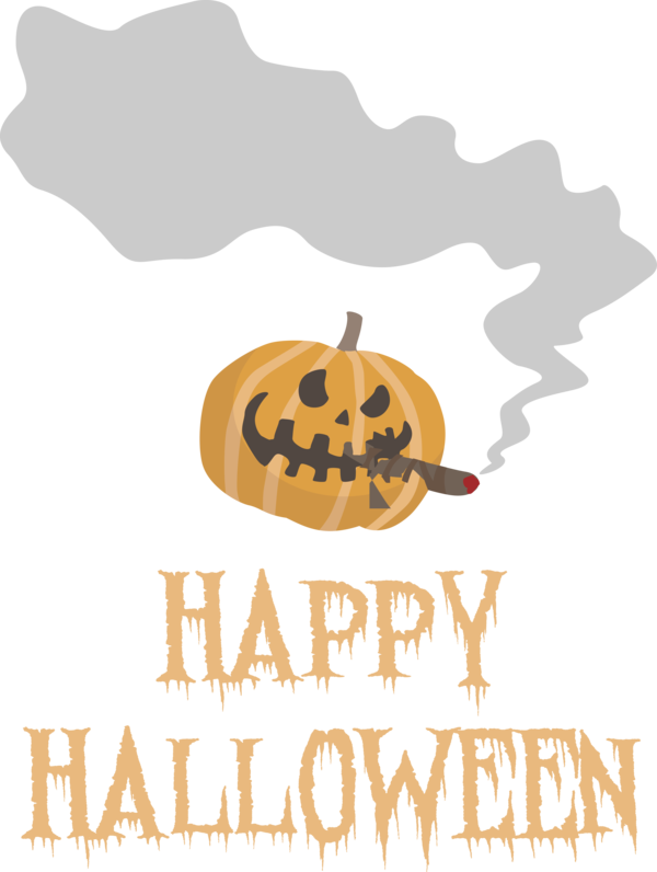 Transparent Halloween Logo Pumpkin Text for Happy Halloween for Halloween