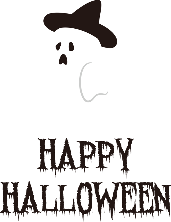Transparent Halloween Logo Cartoon Black and white for Happy Halloween for Halloween