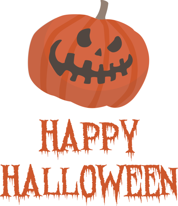 Transparent Halloween Jack-o'-lantern Logo Text for Happy Halloween for Halloween