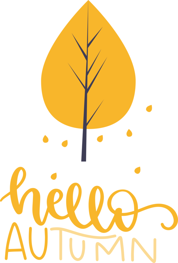 Transparent thanksgiving Logo Leaf Yellow for Hello Autumn for Thanksgiving