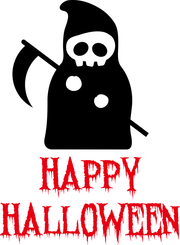 Transparent Halloween Cartoon Logo Black and white for Happy Halloween for Halloween
