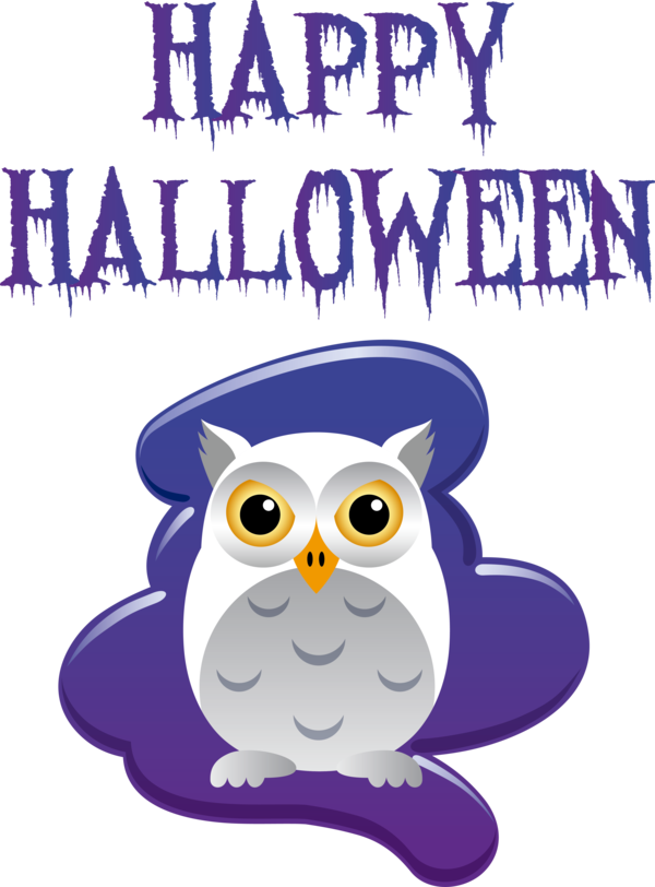 Transparent Halloween Owls Birds Cartoon for Happy Halloween for Halloween