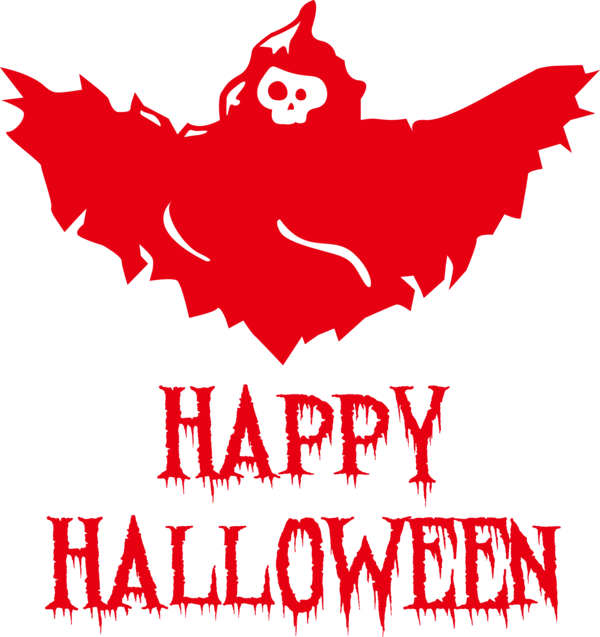 Transparent Halloween Logo Character Red for Happy Halloween for Halloween