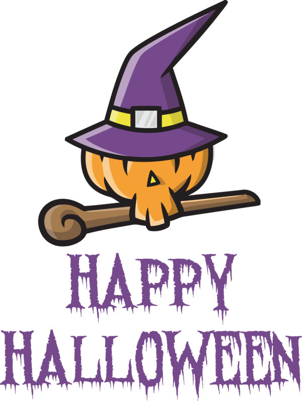 Transparent Halloween Logo Line Purple for Happy Halloween for Halloween