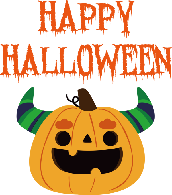 Transparent Halloween Jack-o'-lantern Cartoon Line for Happy Halloween for Halloween