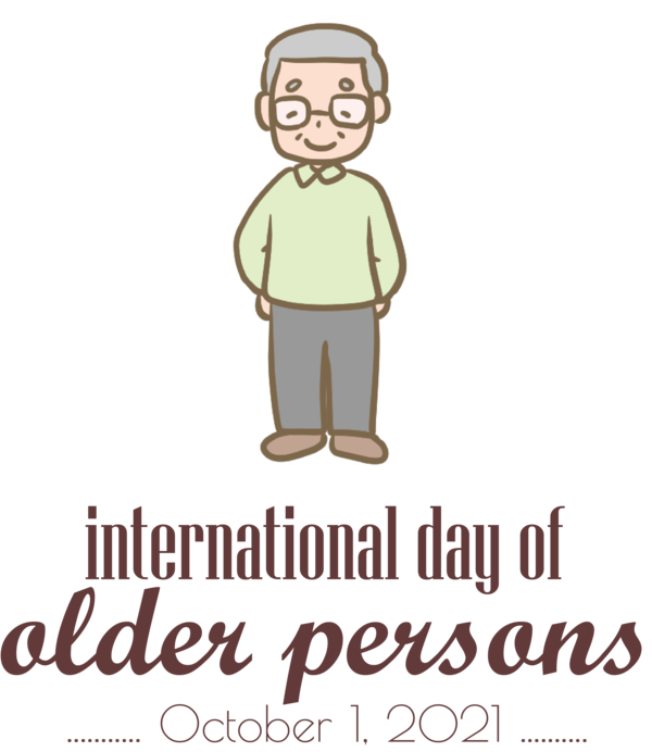 Transparent International Day for Older Persons Toddler M Cartoon Logo for International Day of Older Persons for International Day For Older Persons
