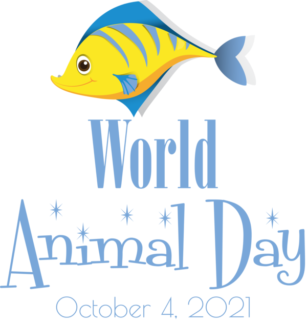 Transparent World Animal Day Logo Fish Yellow for Animal Day for World Animal Day