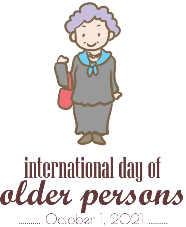 Transparent International Day for Older Persons Cartoon Logo Drawing for International Day of Older Persons for International Day For Older Persons