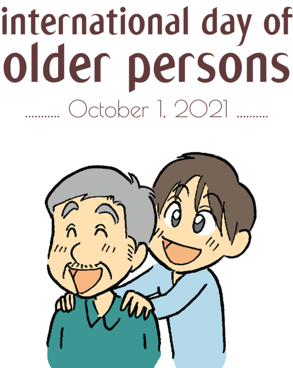 Transparent International Day for Older Persons Cartoon Logo Drawing for International Day of Older Persons for International Day For Older Persons